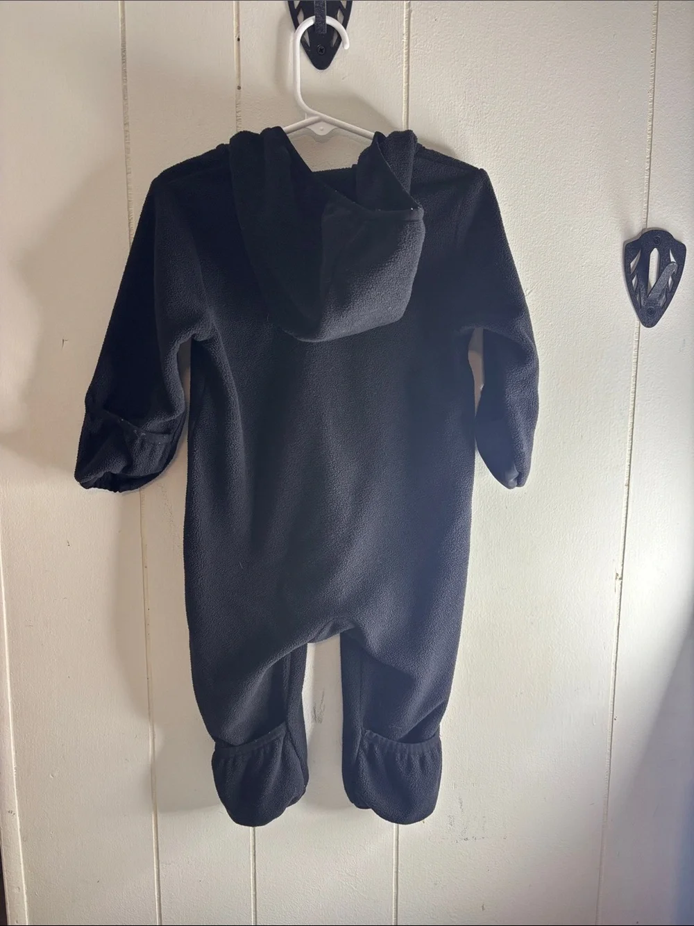 494 - Baby Black Fleece One-Piece Zipper Snow Suit